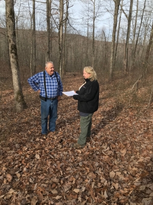 Forester Shannon Gann with Sequatchie County Landowner Forester Shannon Gann with Sequatchie County Landowner