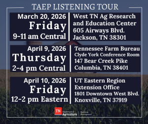 Tennessee Agricultural Enhancement Program Listening Tour Tennessee Agricultural Enhancement Program Listening Tour