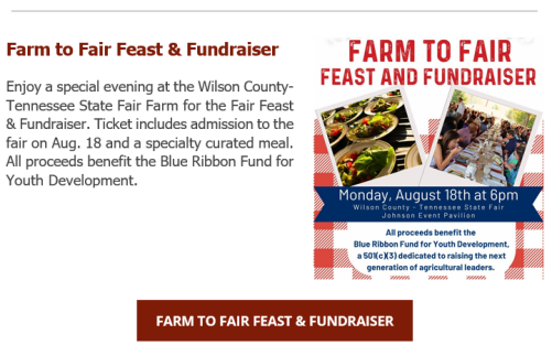 Farm to Fair Feast and Fundraiser at Tennessee State Fair
