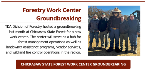 Tennessee Divison of Forestry Breaks Ground on Chickasaw State Forest Work Center