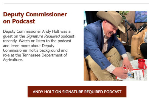 Agriculture Deputy Commissioner Andy Holt on Podcast