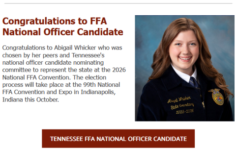 Tennessee FFA Officer National Candidate