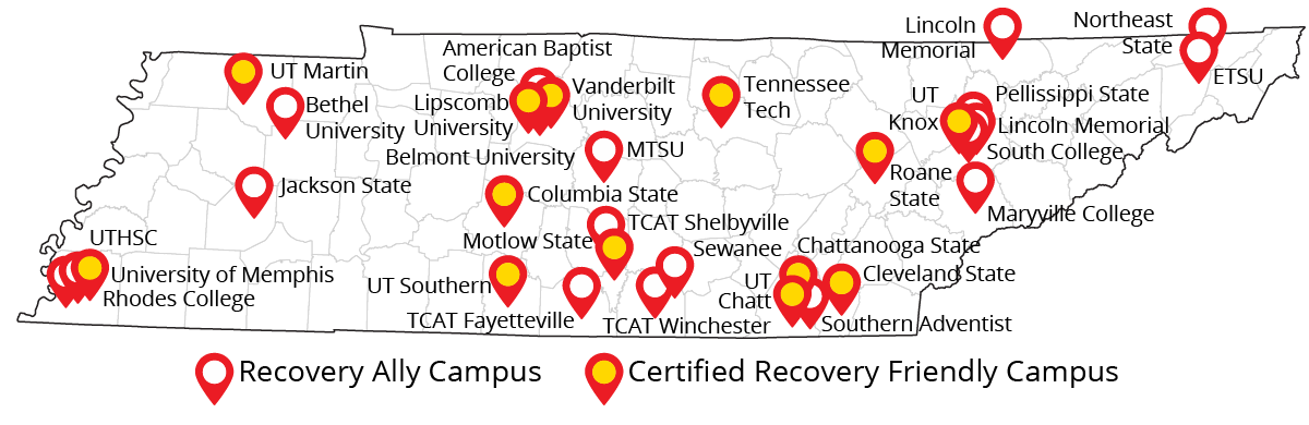 image of collegiate recovery campuses across tennessee