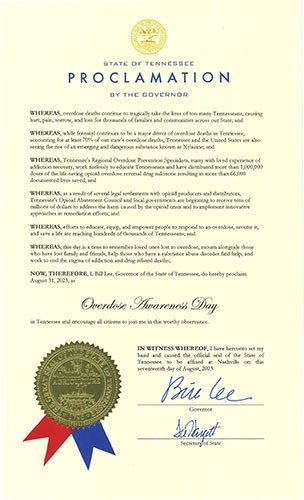 Read Governor Lee's IOAD Proclamation Read Governor Lee's IOAD Proclamation
