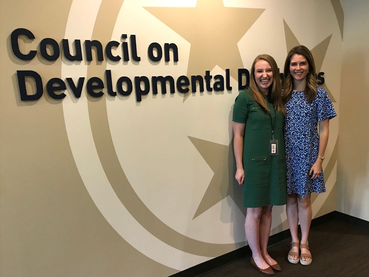 Lauren McCabe and Council Public Policy Director Lauren Pearcy in front of the Council’s office