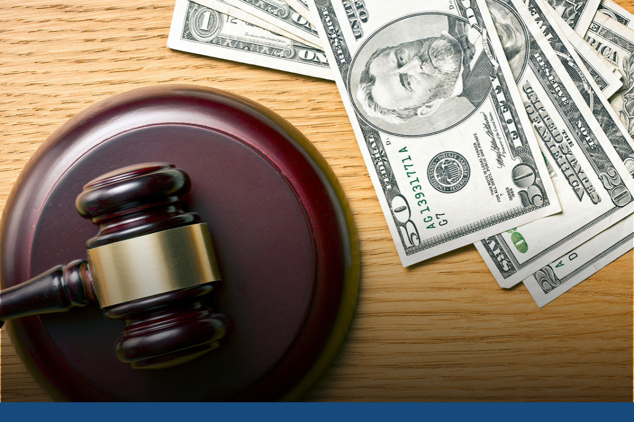 Gavel and cash