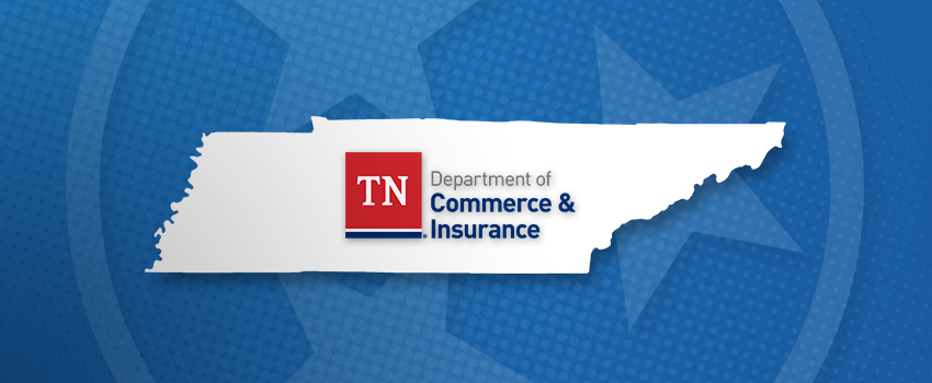 TN Department of Commerce & Insurance logo on silhouette of Tennessee
