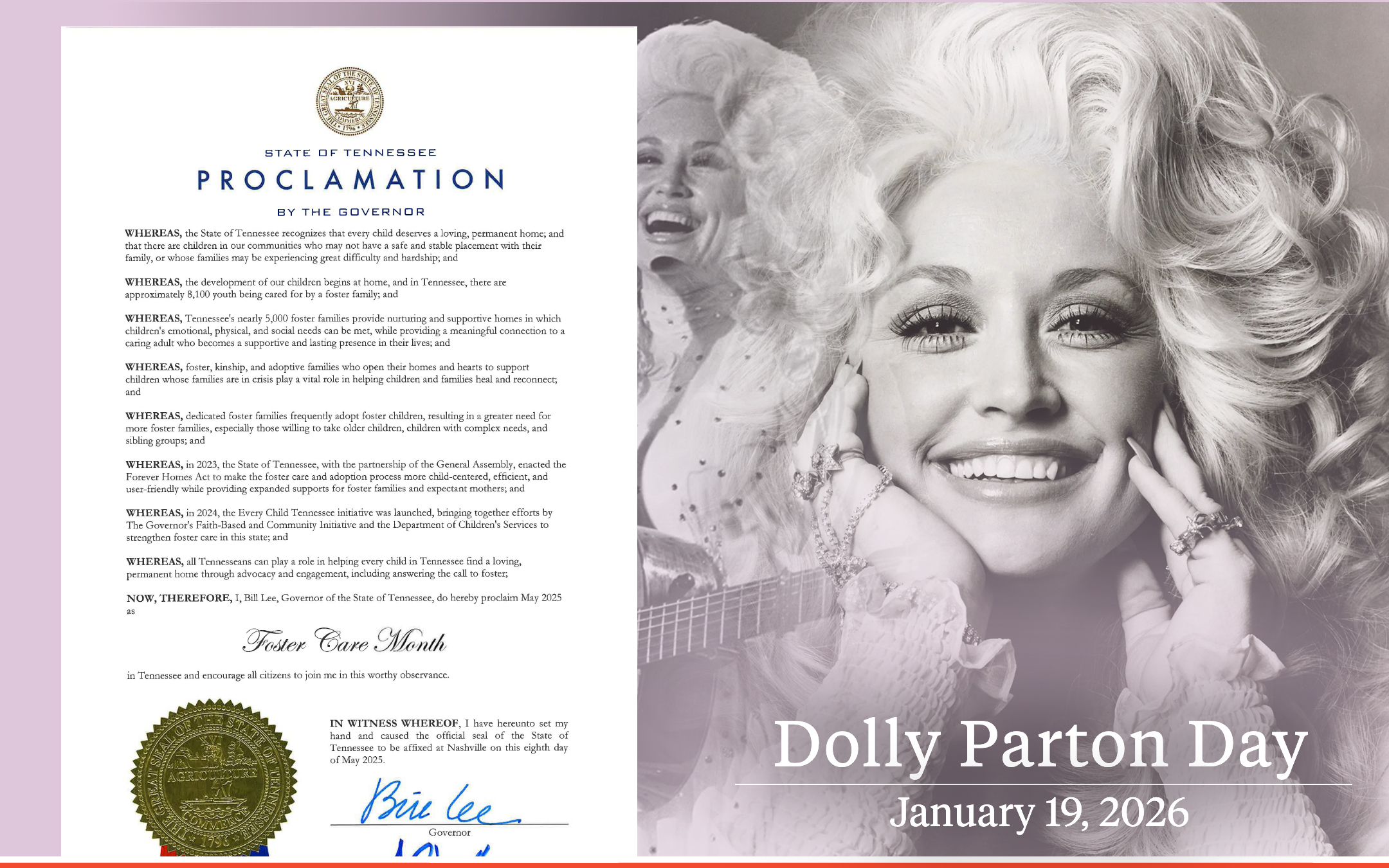 Gov. Lee Proclaims “Dolly Parton Day” in Tennessee