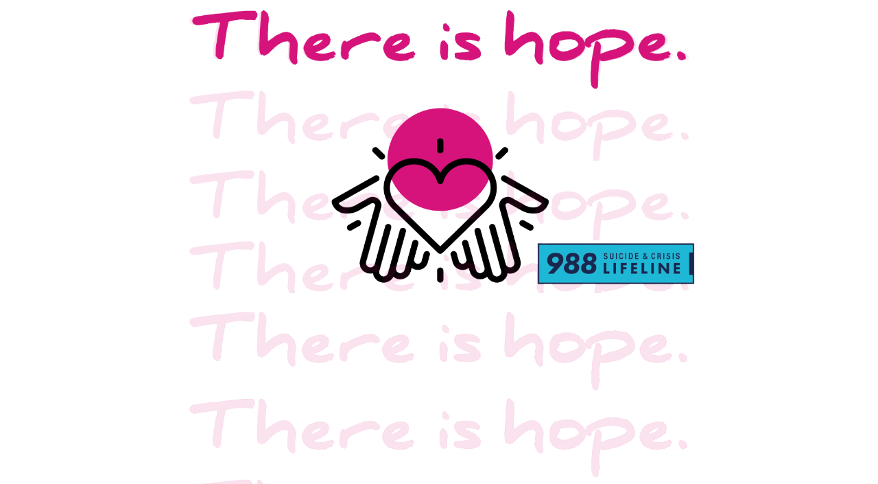 988 lifeline image showing open hands and heart with text reading "there is hope"
