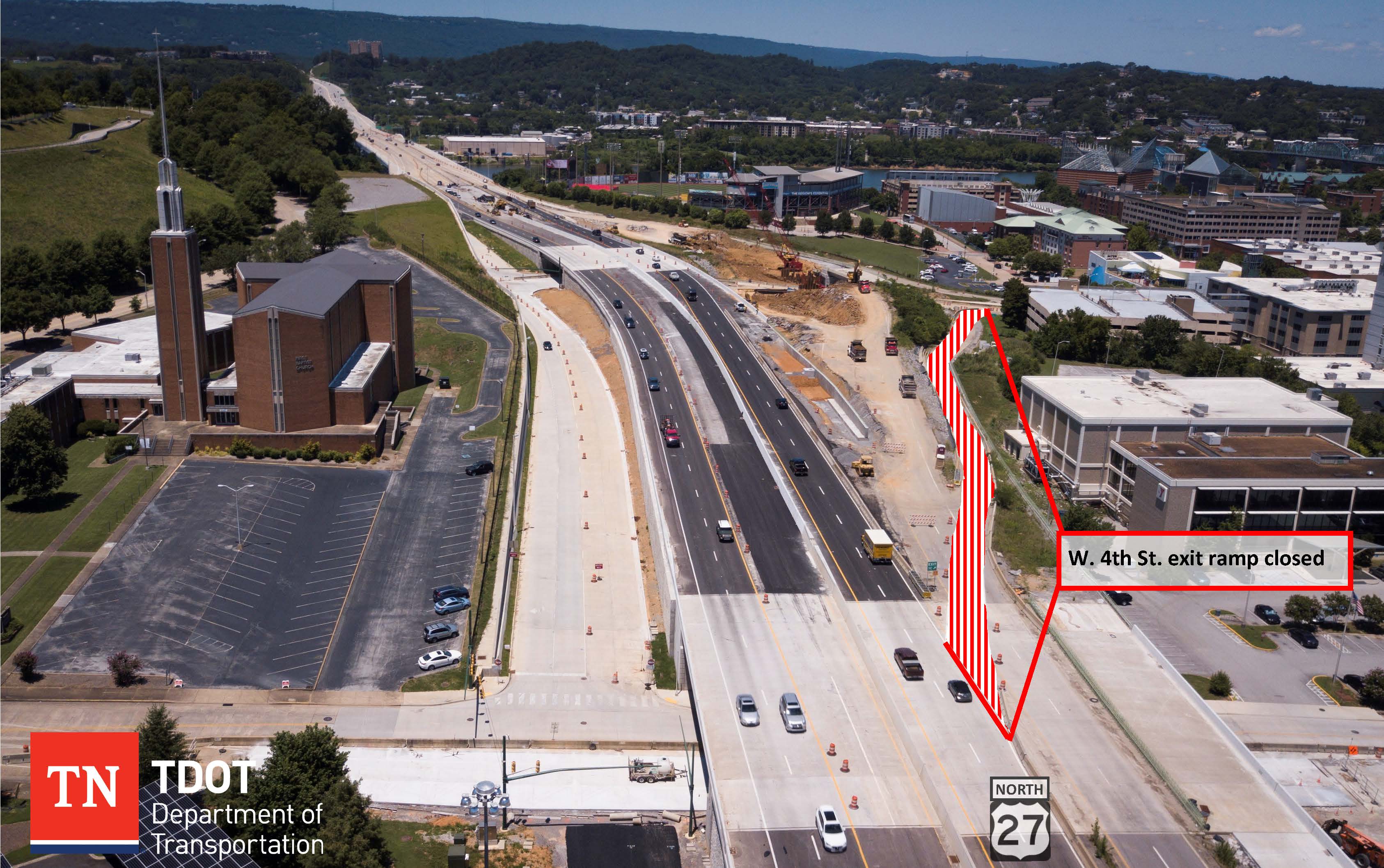 Tdot To Close Existing Off Ramp From Us 27 North To West 4th Street In Chattanooga Tdot To Close Existing Off Ramp From Us 27 North To West 4th Street In Chattanooga