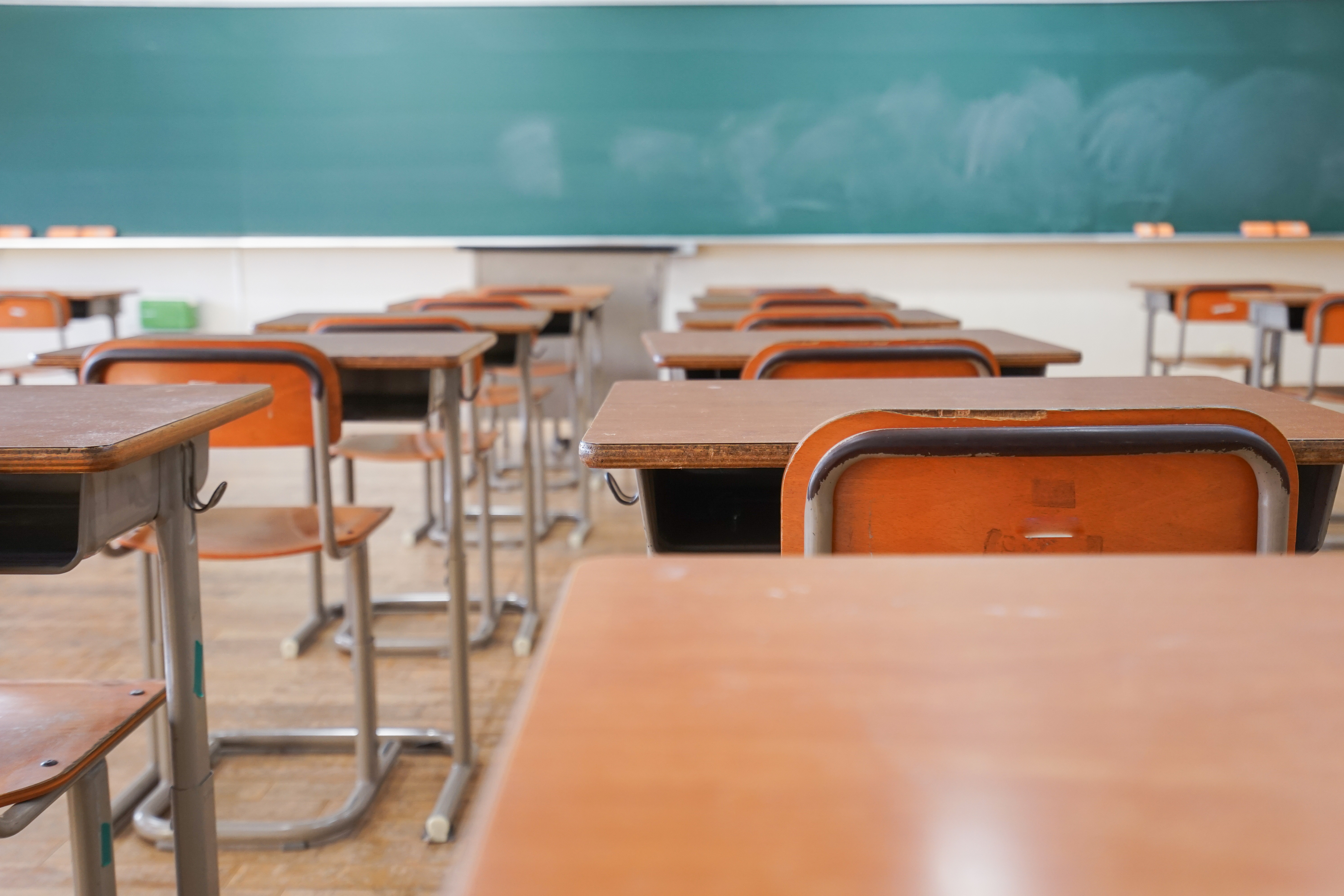 Image of a classroom with desks