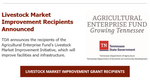 Recipients of Livestock Market Improvement Cost Share Announced