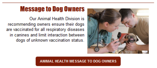 State Veterinarian Message to Dog Owners