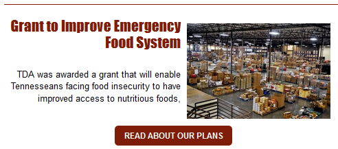 Tennessee Department of Ag Awarded Food Emergency Grant