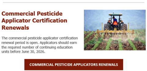 2026 Renewal Window Opens for Tennessee Commercial Pesticide Applicator Certification
