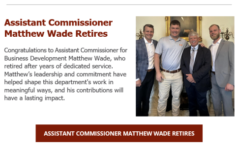 Tennessee Department of Agriculture Assistant Commissioner Matthew Wade Retires