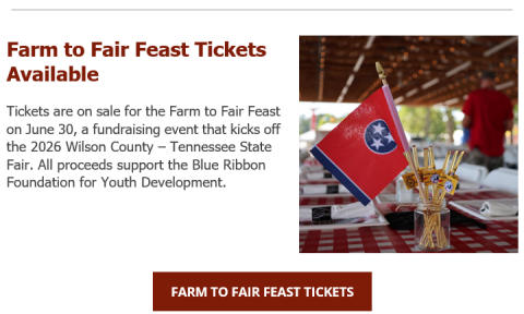 Farm to Fair Feast  Fundraiser TIckets Available