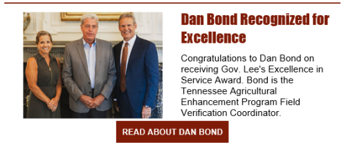 Dan Bond Recognized by Governor Lee for Excellence