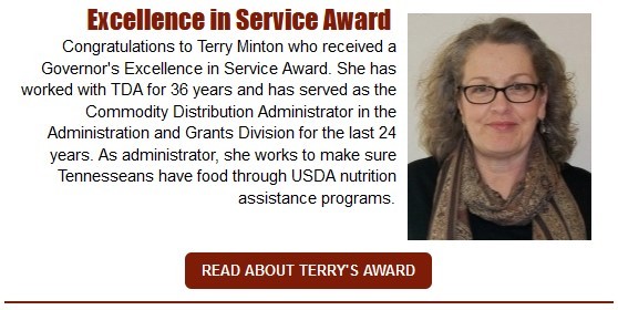 Terry Minton Earns Excellence in Service Award