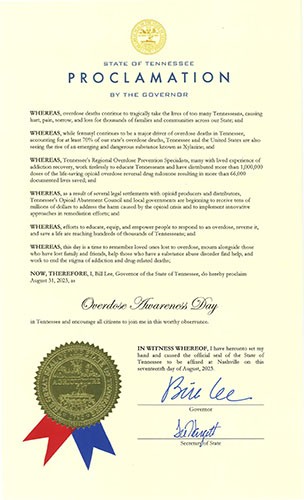 Read Governor Lee's IOAD Proclamation