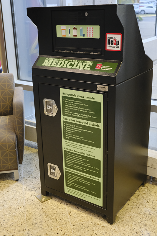 photo of permanent drug drop box