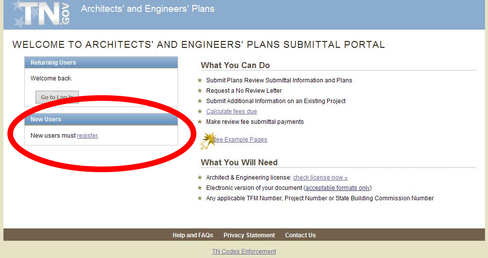Architects’ and Engineers’ Plans Submittal Portal preview