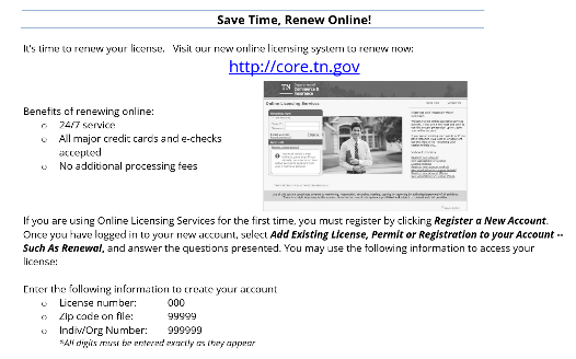 Renewal Notice Renewal Notice