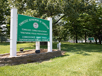 Photo of a Tennessee Correction Academy Entrance Sign