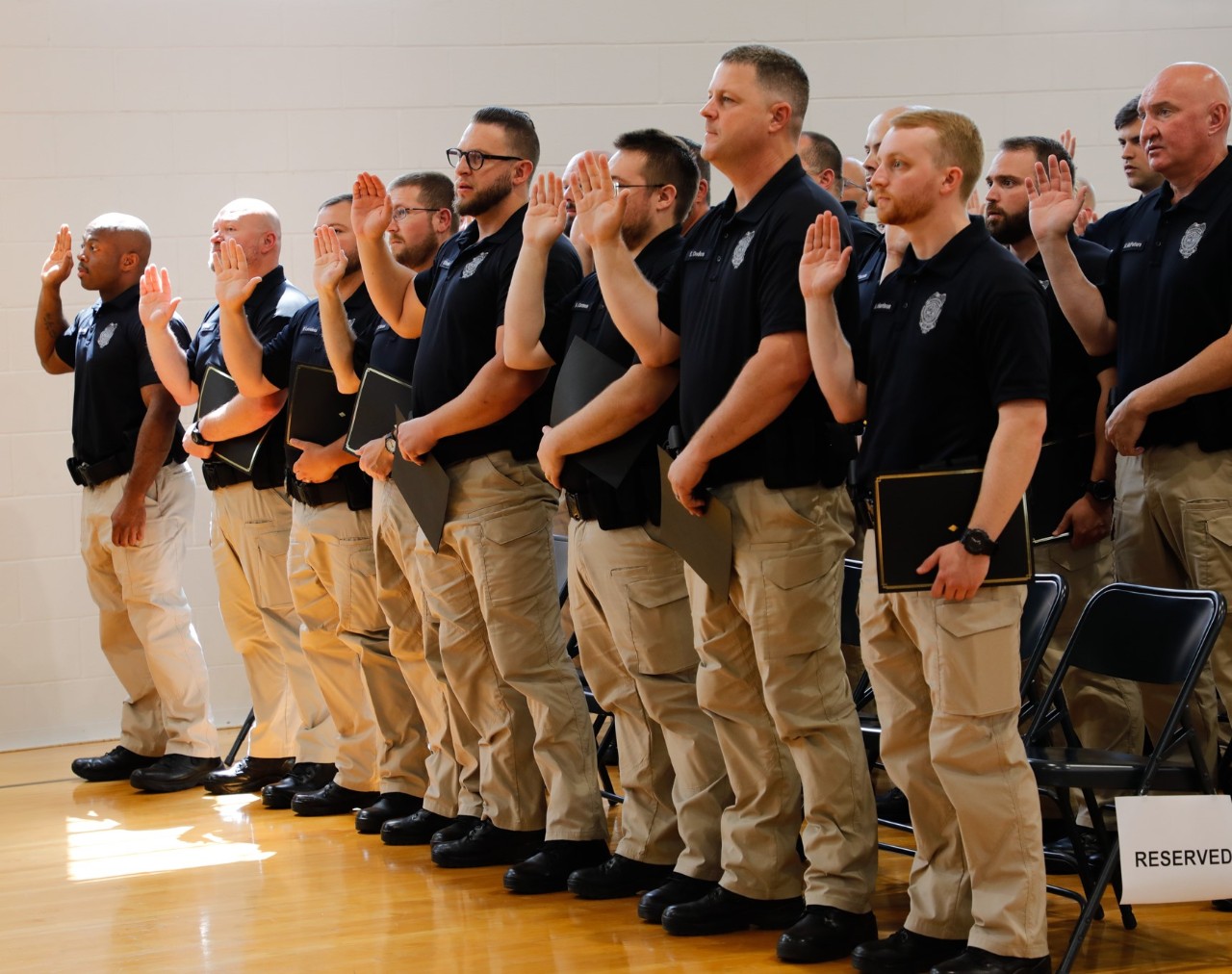 Photo of Large Group of New Probation and Parole Officers Being Sworn In