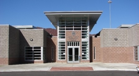 Photo of building entrance at the Morgan County Correctional Complex