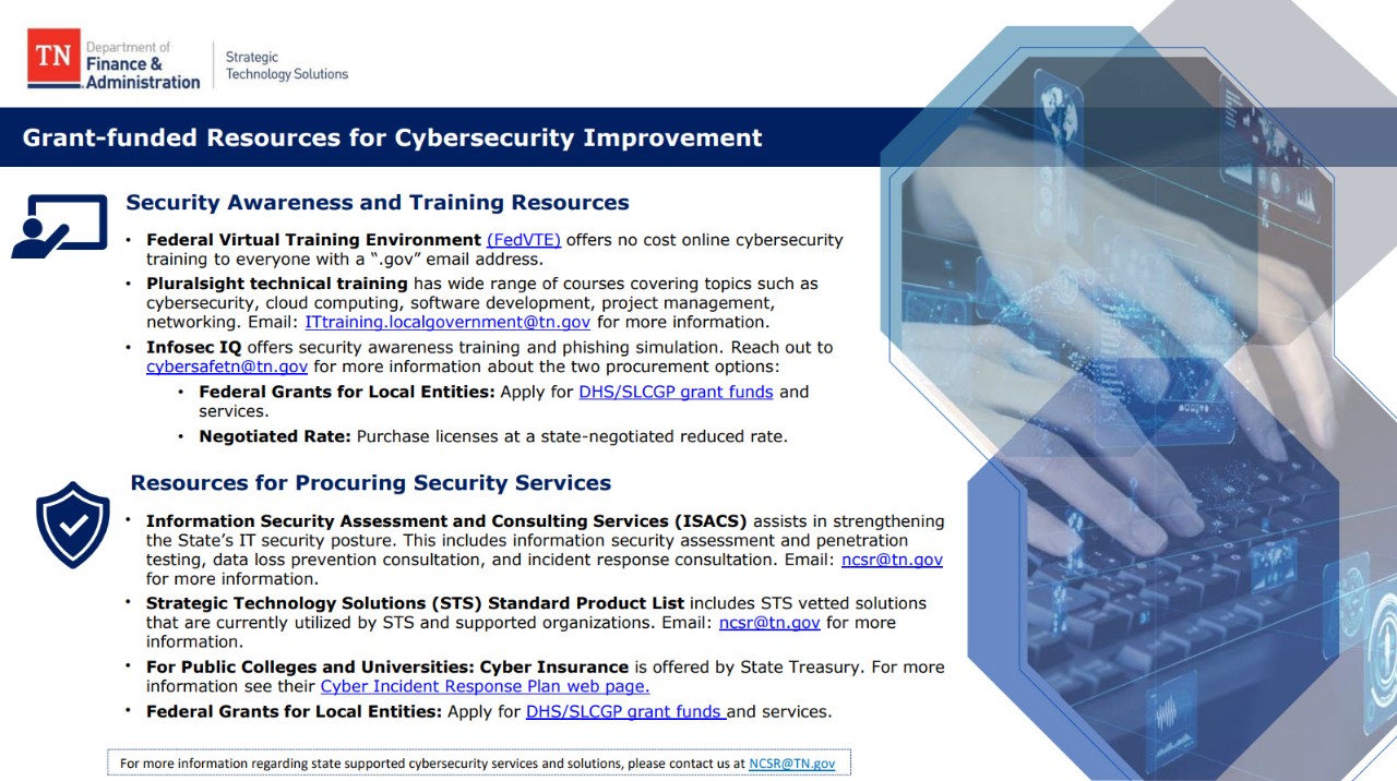 Grant-funded Resources for Cybersecurity Improvement
