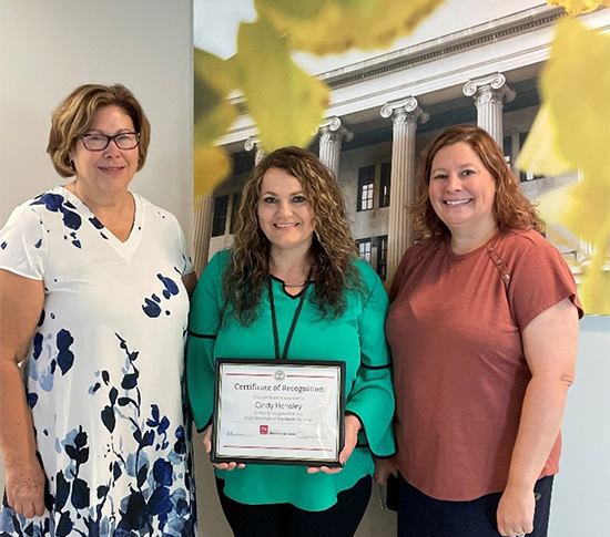 Cindy Hensley June 2022 Employee of the Month