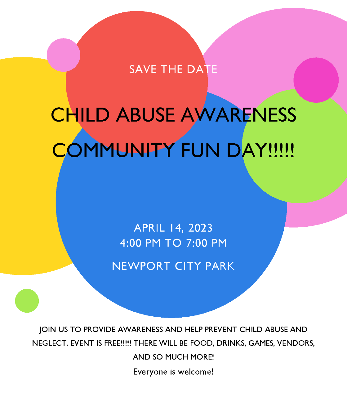 Child Abuse Awareness Community Fun Day!