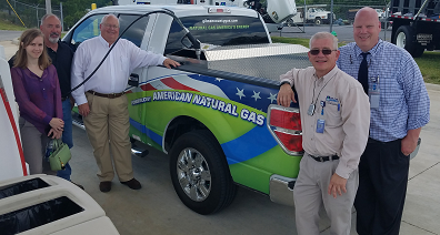 MWTCF supports all alternative fuels, including propane, electric, biodiesel, ethanol, and, as pictured above, natural gas. This photo was taken in Dickson, TN, where vehicles participating in the 2017 Natural Gas Road Rally fueled up at the local gas utility's public compressed natural gas station.