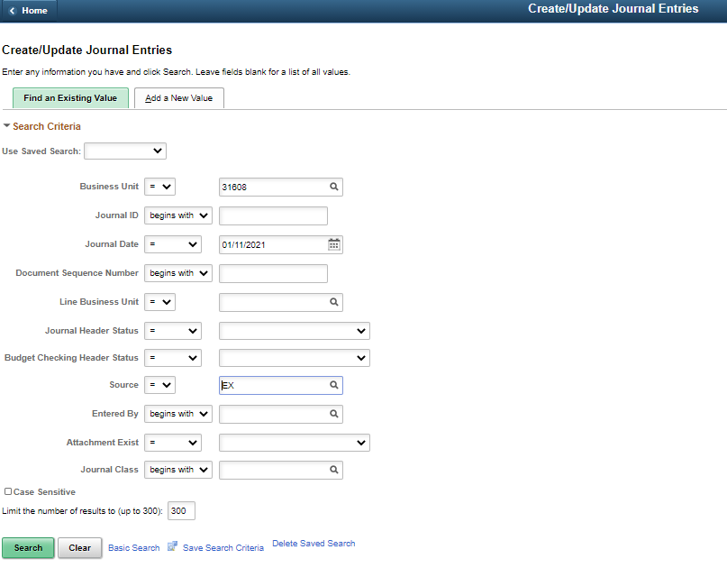 Create/Update Journal Entries Create/Update Journal Entries