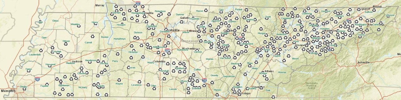 Tennessee Recycling Center Map