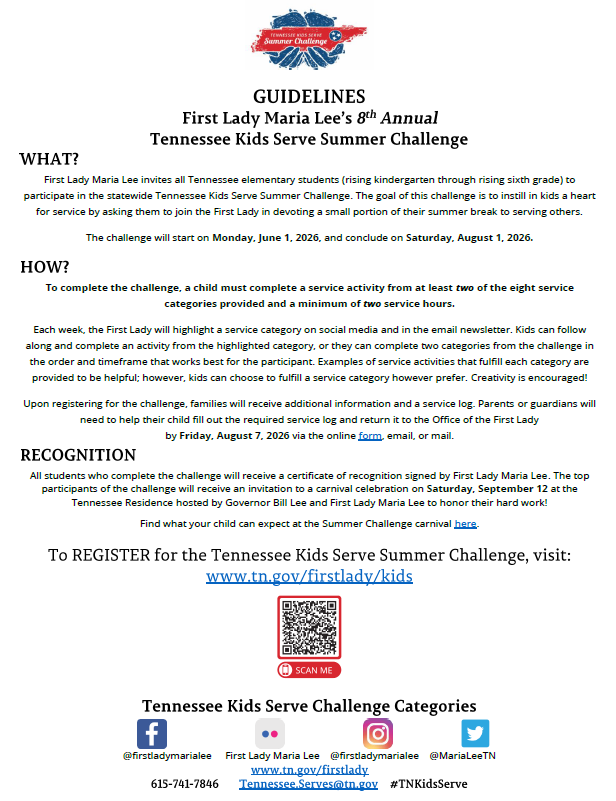 2026 TN Kids Serve Guidelines