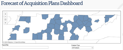 Screenshot of Forecast of Acquisition Dashboard