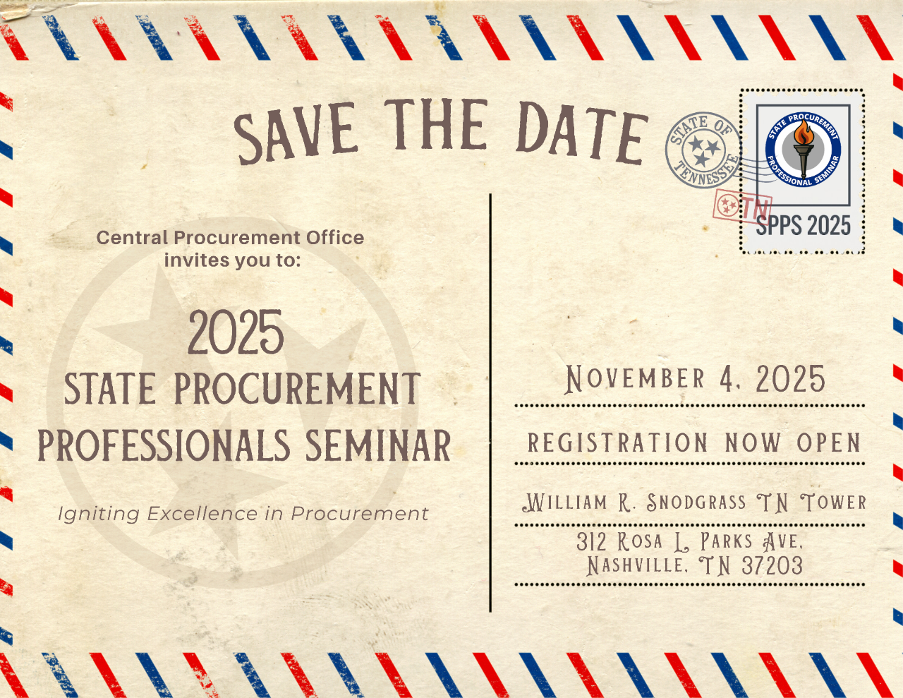 1759425034601 State Procurement Professionals Seminar Save the Date Image