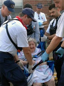 Evacuating a senior citizen