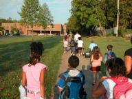 children walking to school