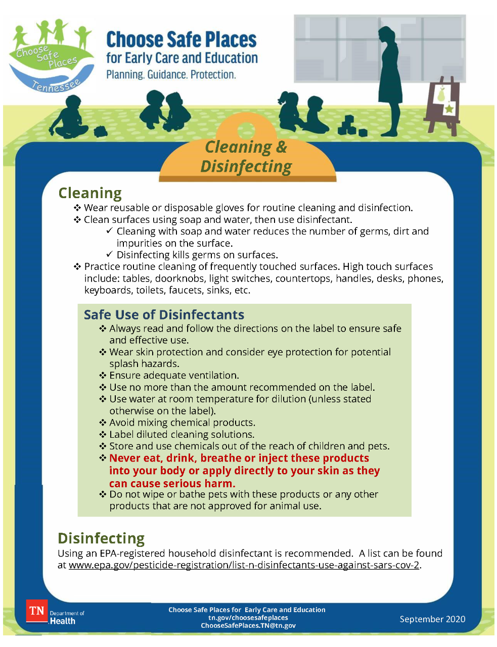 fact sheet cleaning and disinfecting