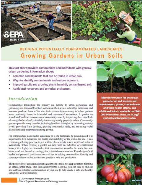 EPA Growing Gardens in Urban Soils