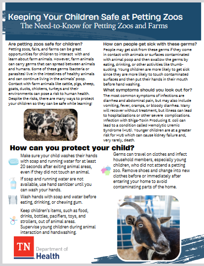 Petting Zoo Fact Sheet for Parents