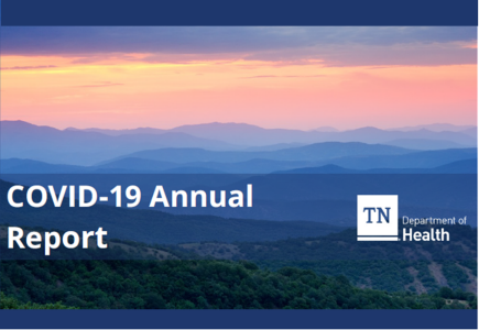Annual report title page with TN mountains