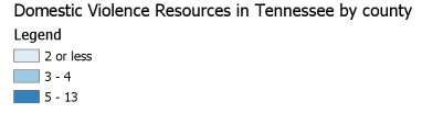 Legend for Domestic Violence Resources by county Legend for Domestic Violence Resources by county