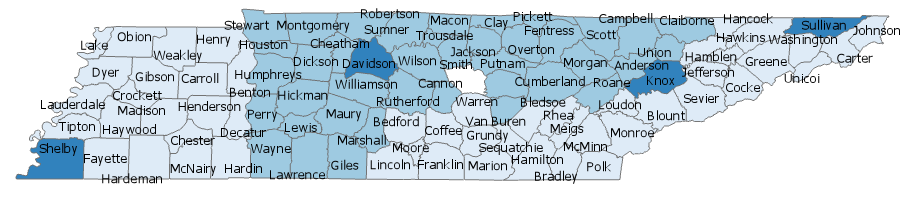 Map for Domestic Violence Resources by county