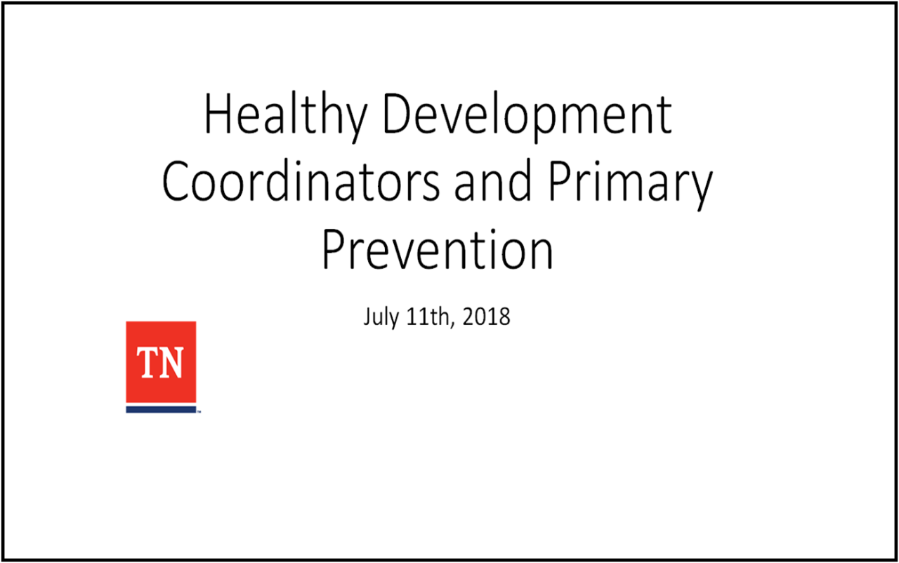 Healthy Development Coordinators Webinar Screenshot