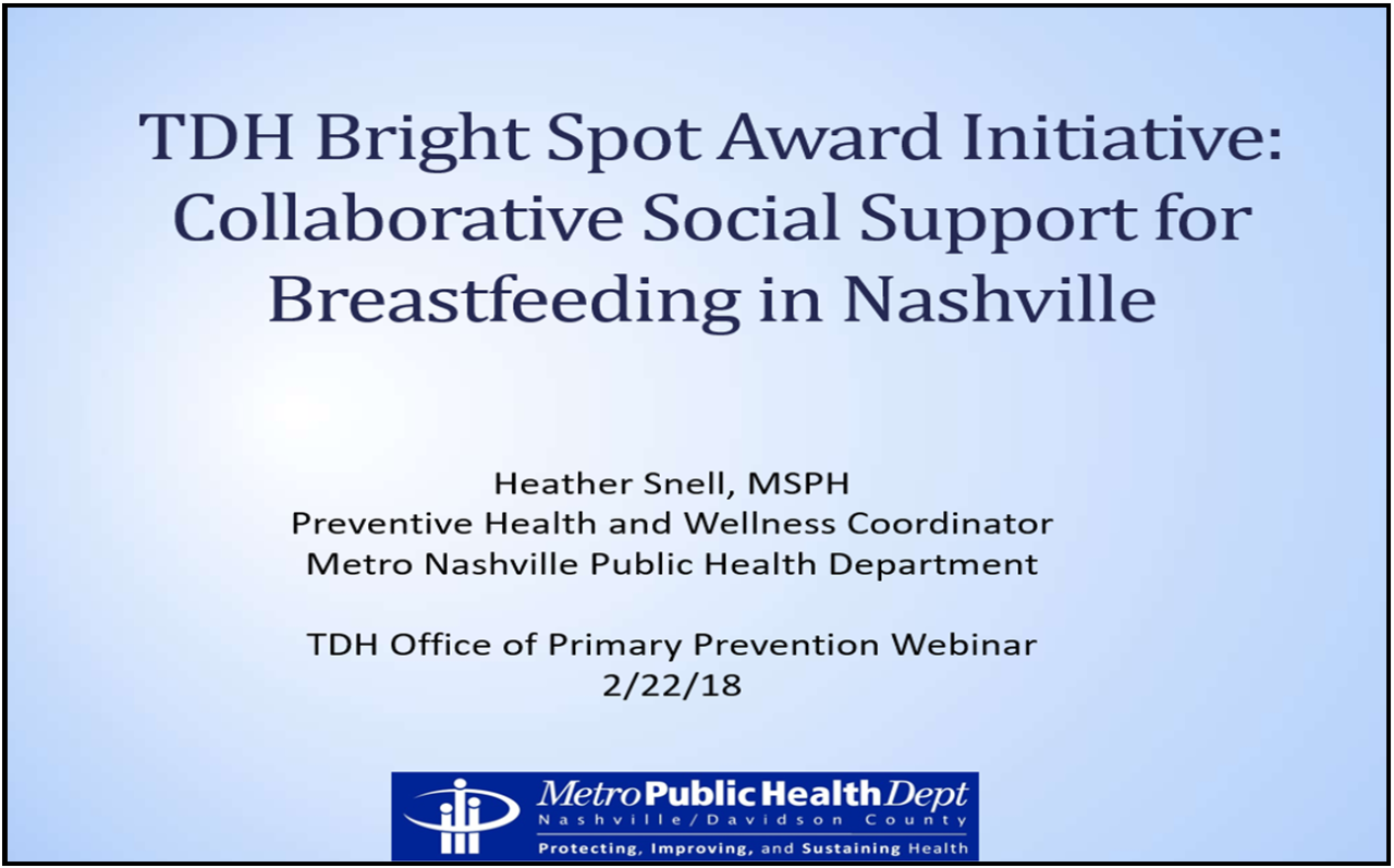 Breastfeeding in Nashville Webinar Screenshot