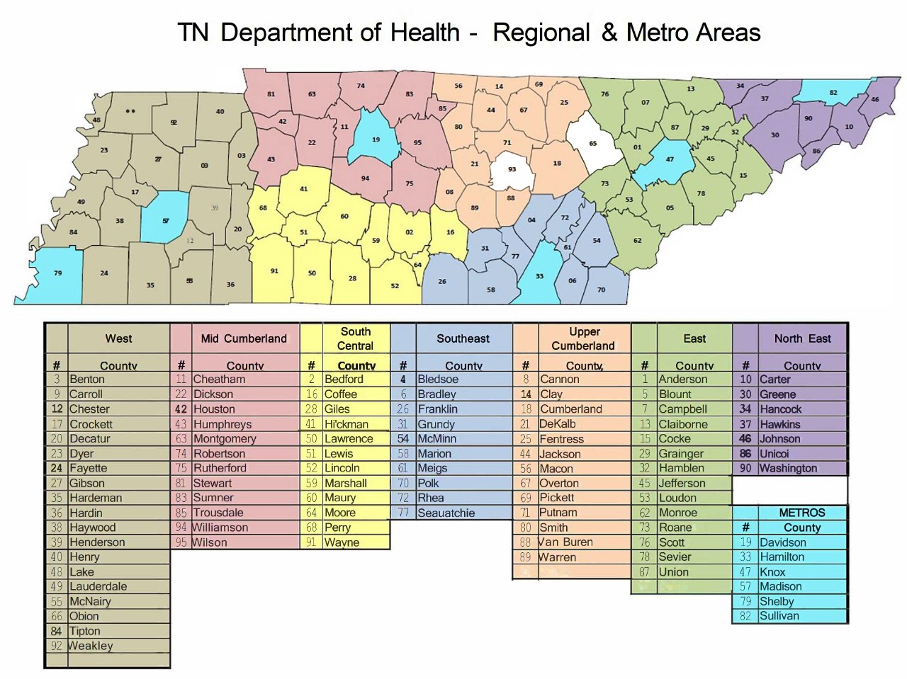 Dental Regional and Metro Areas